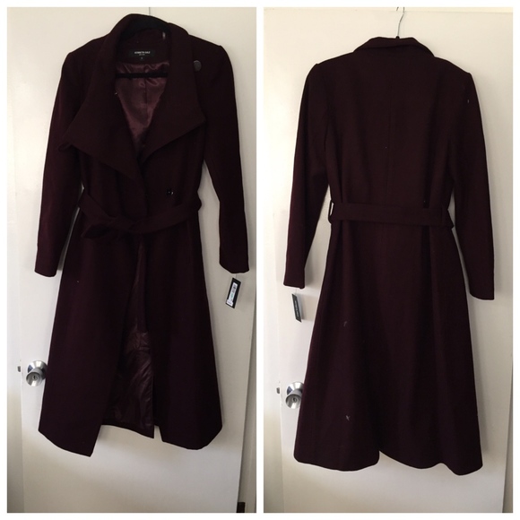 ❌SOLD❌Kenneth Cole burgundy maxi coat ** FINAL PRICE - Picture 2 of 6
